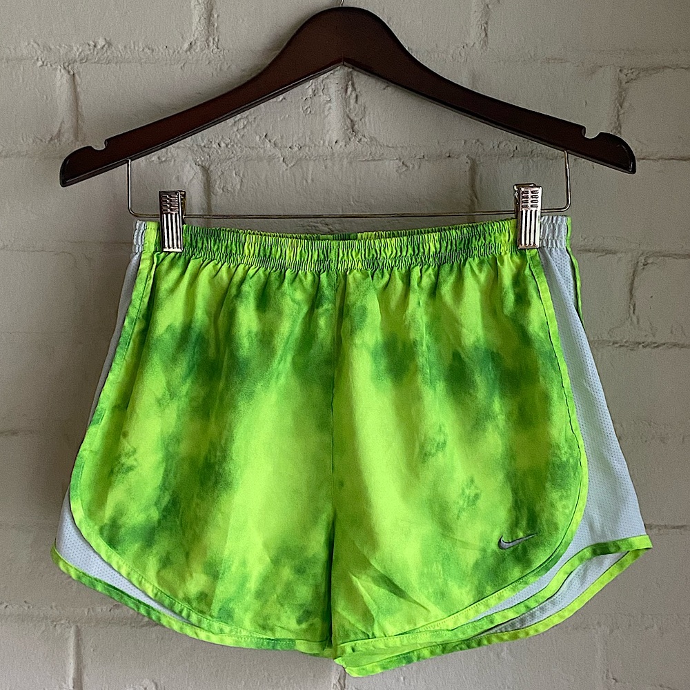 Nike Dri-fit size small neon yellow and green athletic running shorts